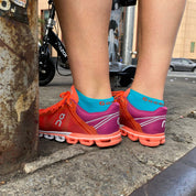 No Show Circulation Rainbow Dunkeltürkis/Cerise/Weiß