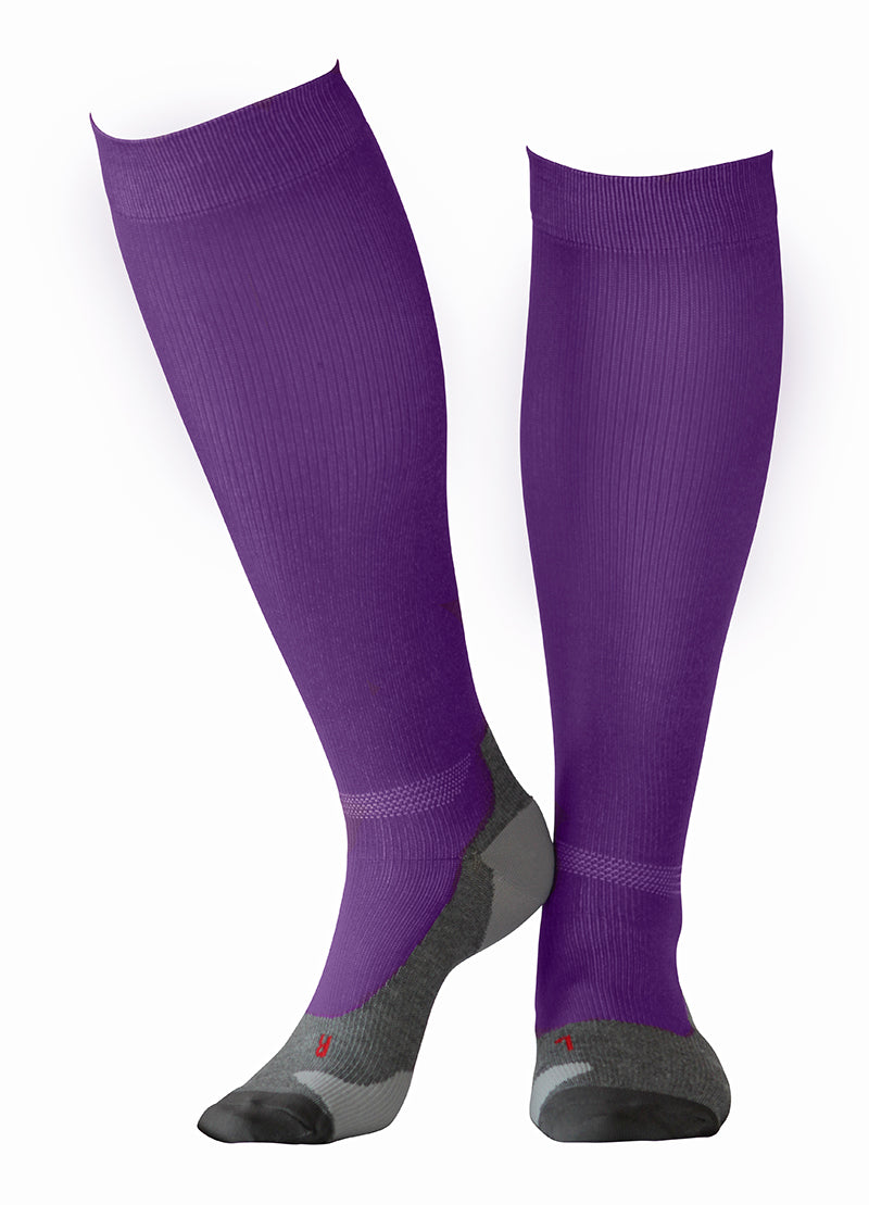 Lila stödstrumpor